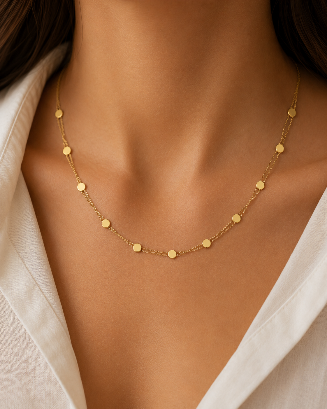 Harini Mini Coins Necklace | Goud Stainless Steel
