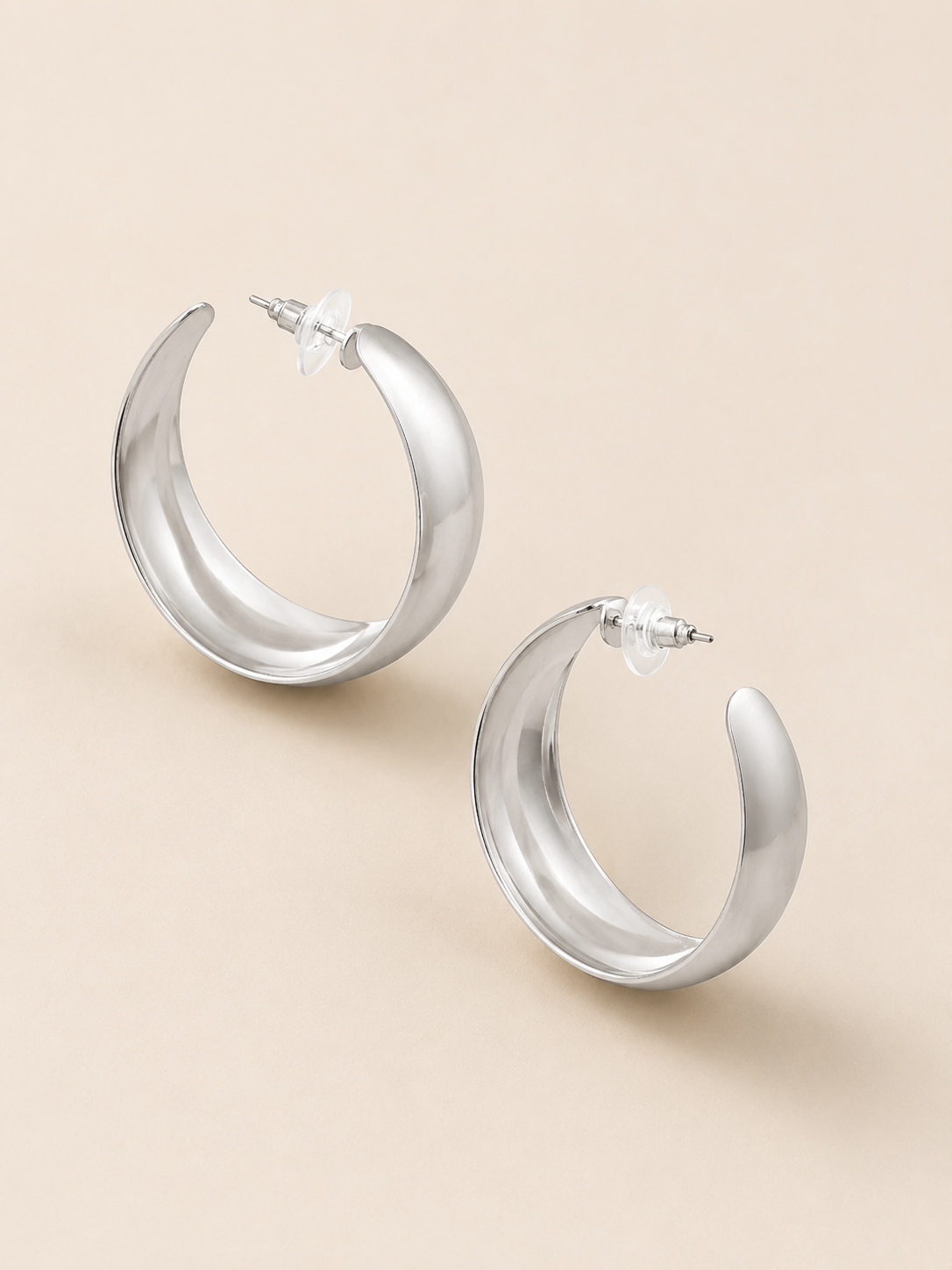 Tina Silver Hoops | Stainless Steel Zilver
