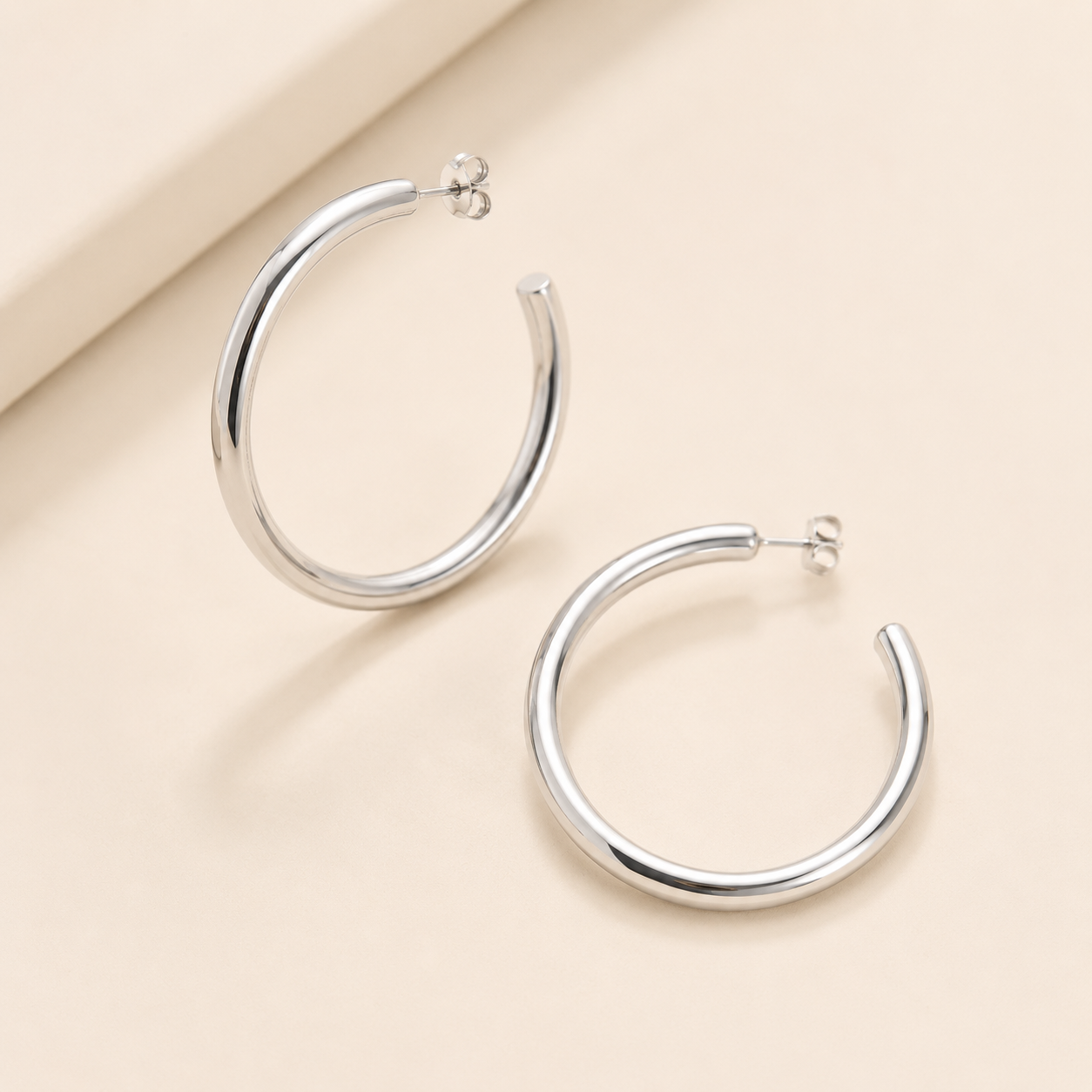 Ava Silver Hoops | Zilver Stainless Steel