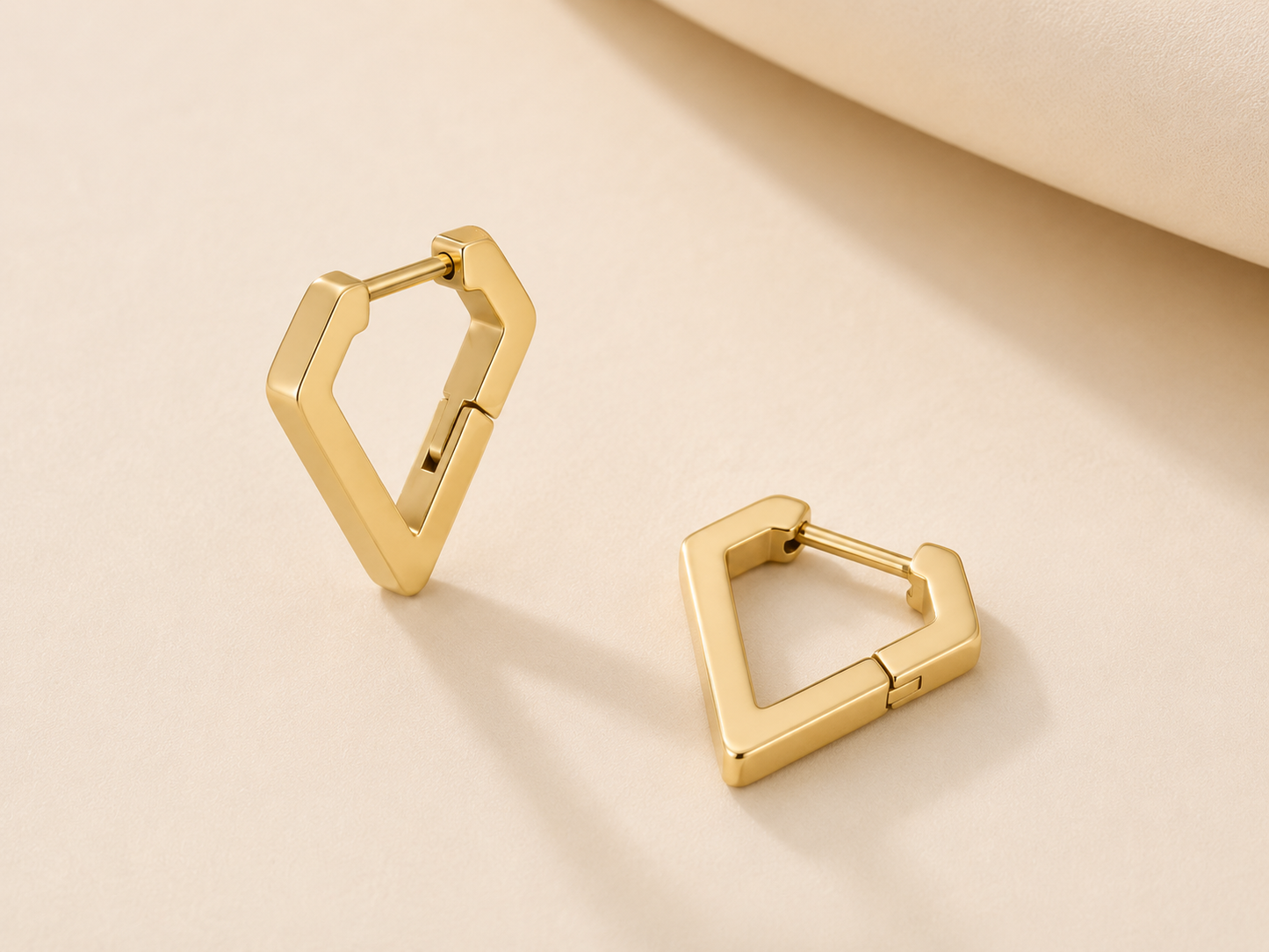 Hira Diamond Hoops | Goud Stainless Steel