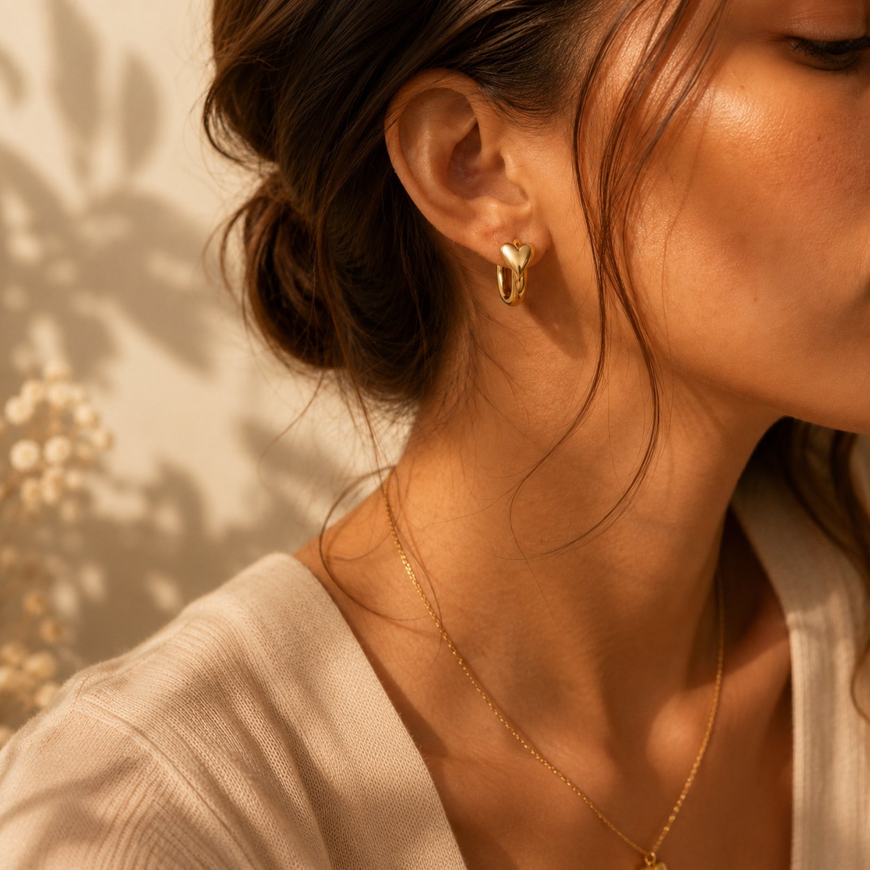 Anaya Heart Hoops | Goud Stainless Steel