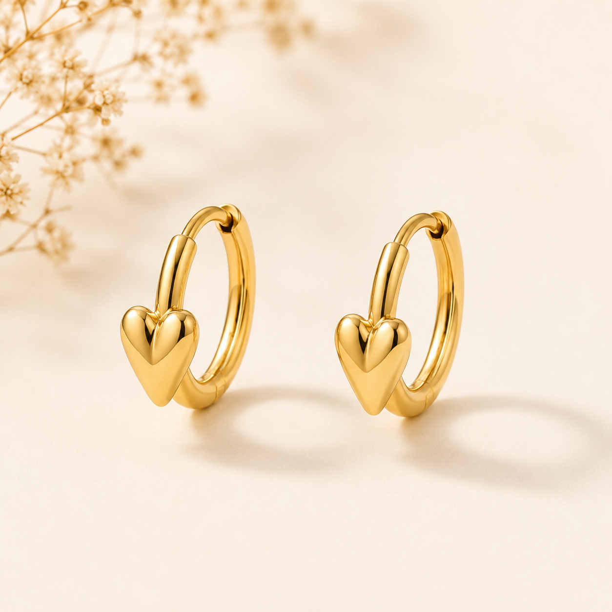 Anaya Heart Hoops | Goud Stainless Steel
