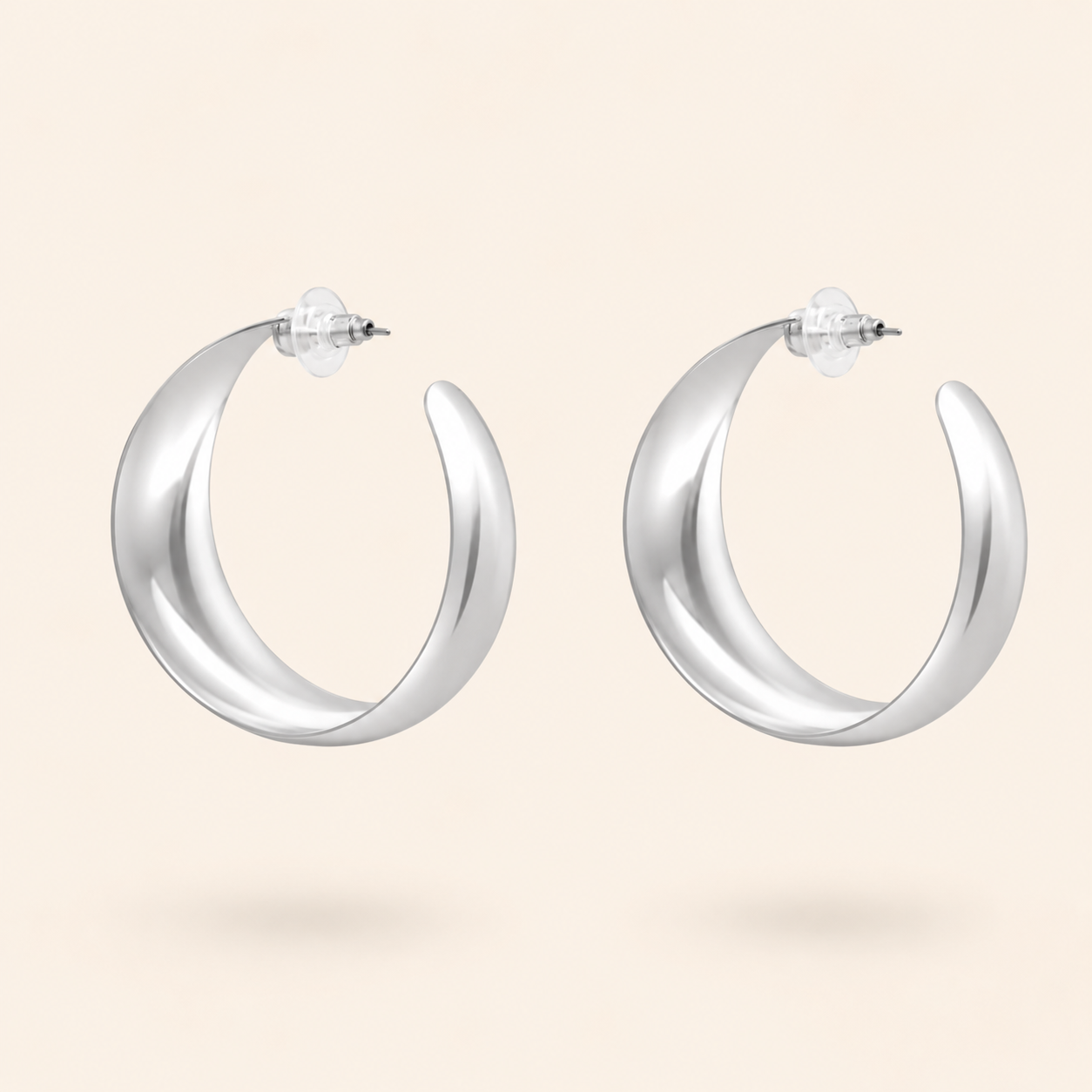 Tina Silver Hoops | Stainless Steel Zilver