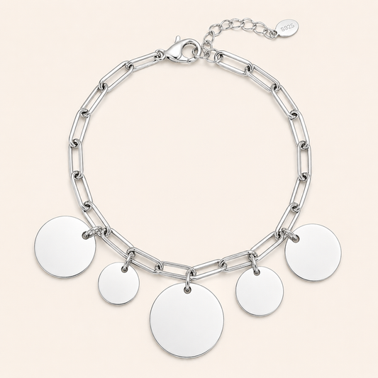 Siyansh Shifa Coin Bracelet Armband Zilver Stainless Steel