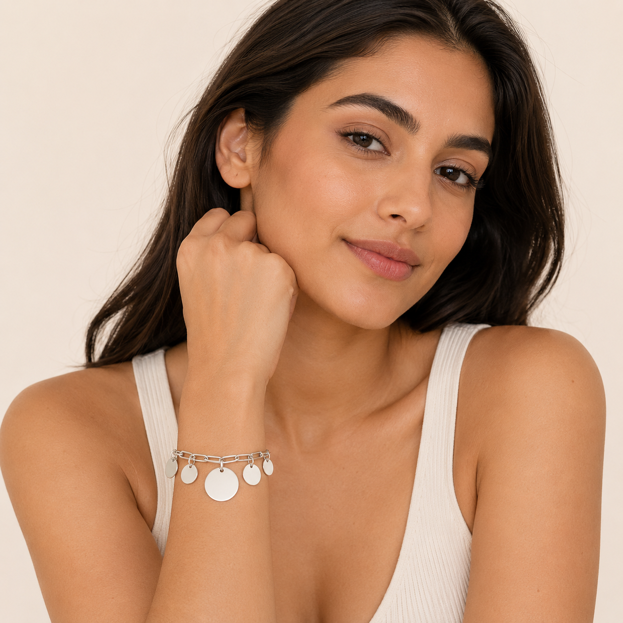 Shifa Coin Bracelet | Zilver Stainless Steel