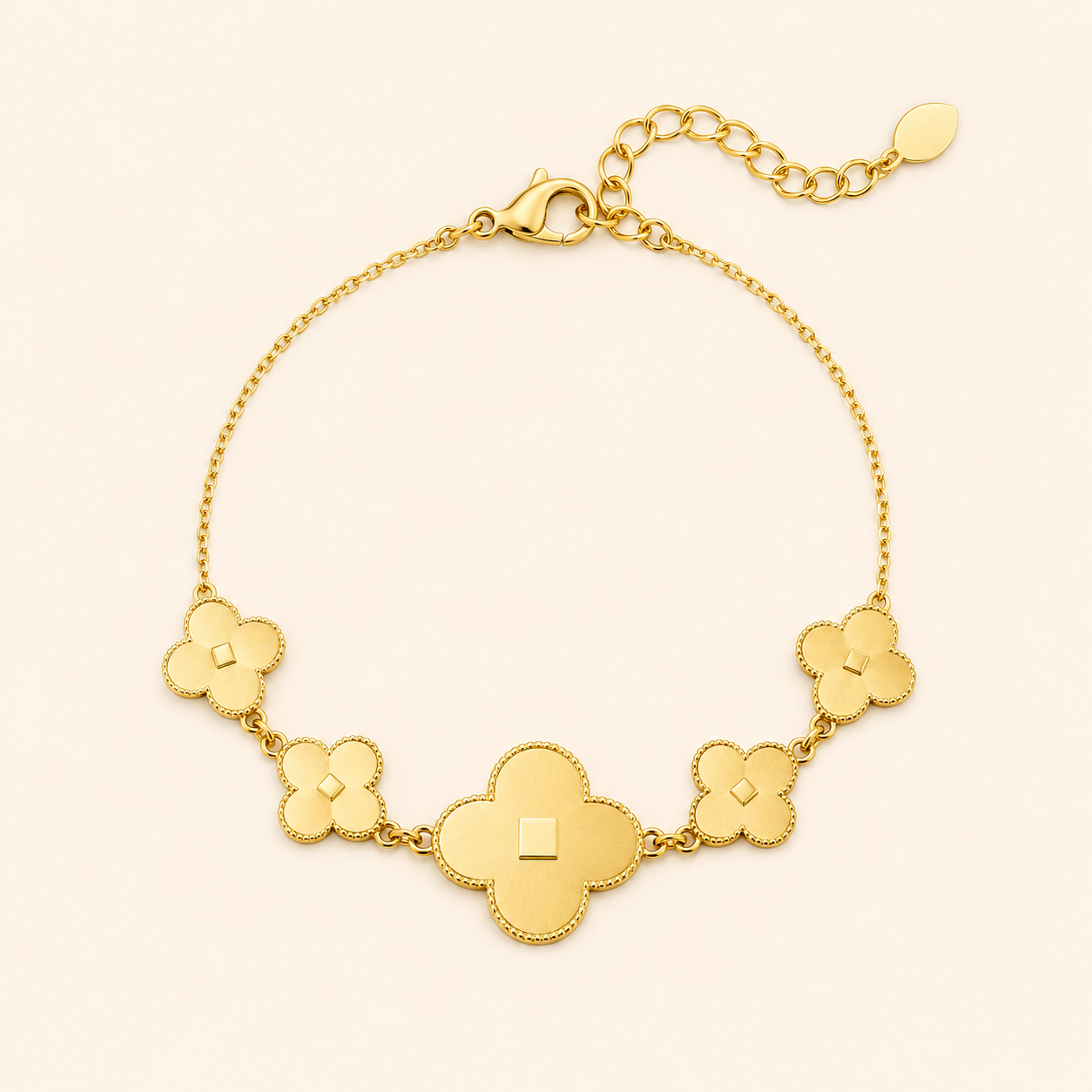 Mahi Lucky Clover Bracelet | Goud Stainless Steel