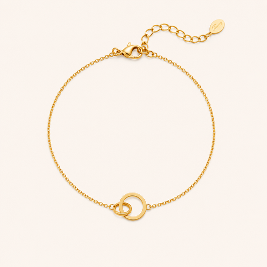 Siyansh Dina Interlocking Circle Bracelet Armband Goud Stainless Steel