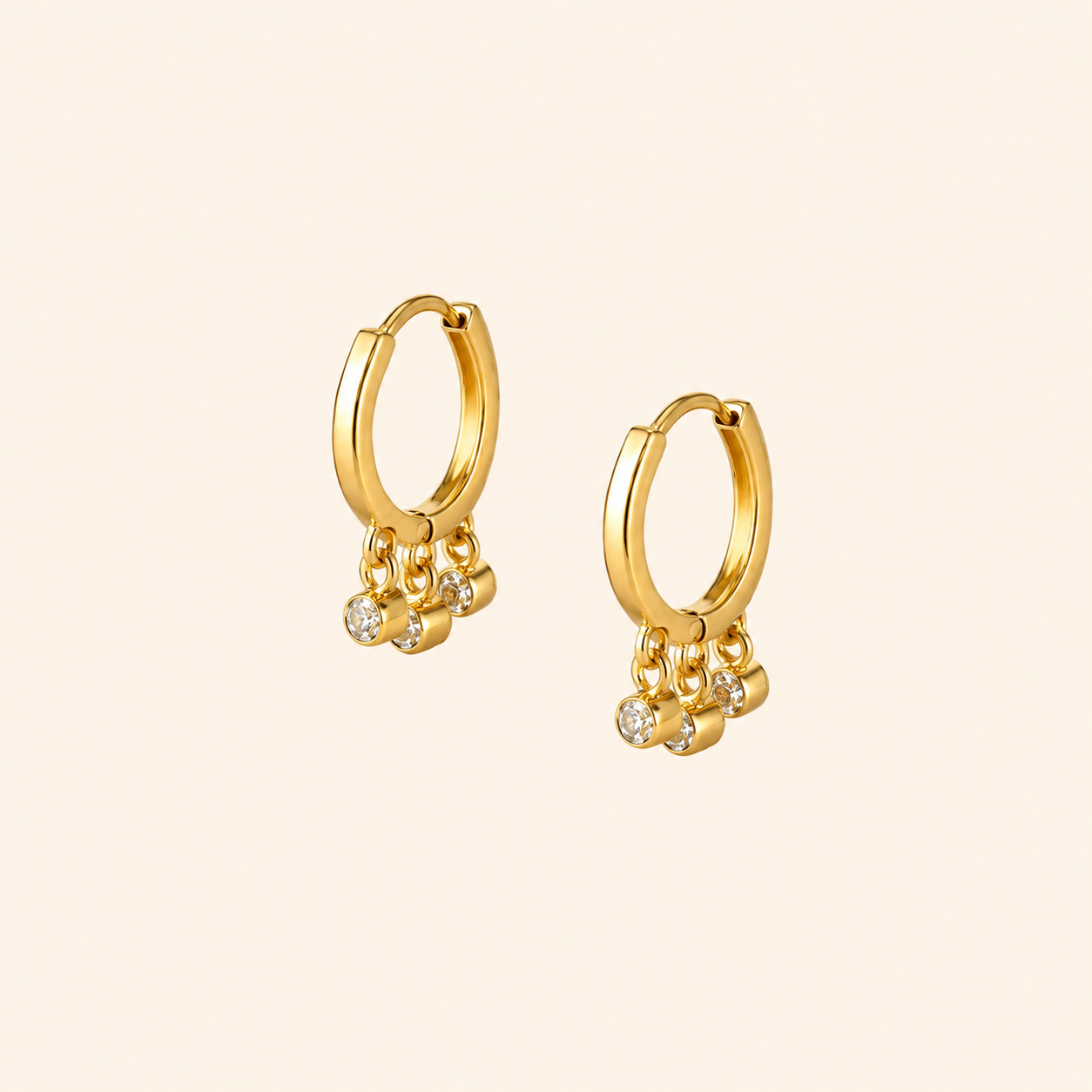 Navya Sparkle Oorbellen | Goud Stainless Steel