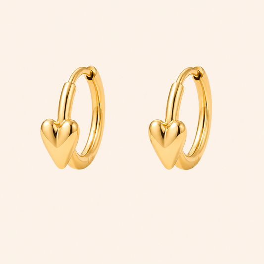 Siyansh Anaya Heart Hoops Oorbellen Goud Stainless Steel