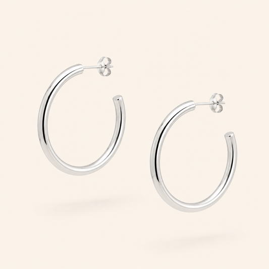 Siyansh Ava Silver Hoops Oorbellen Zilver Stainless Steel