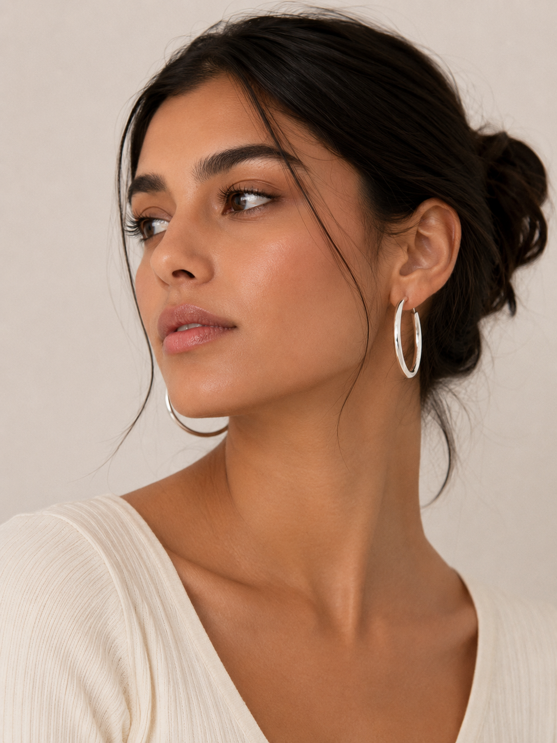 Ava Silver Hoops | Zilver Stainless Steel