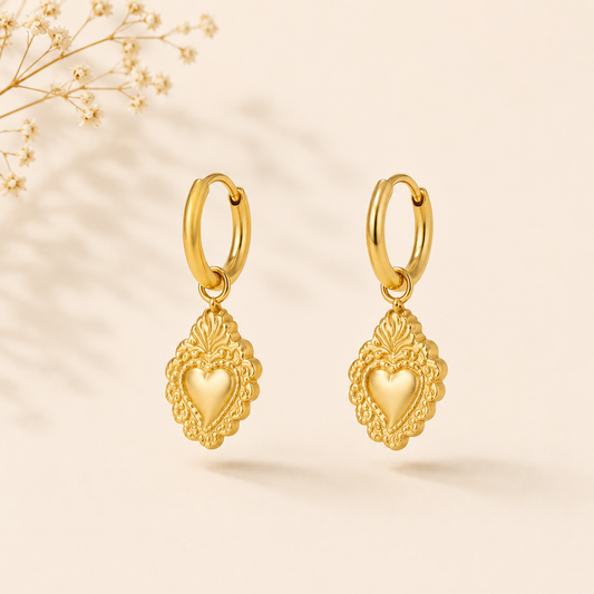 Mira Heart Hoops | Goud Stainless Steel