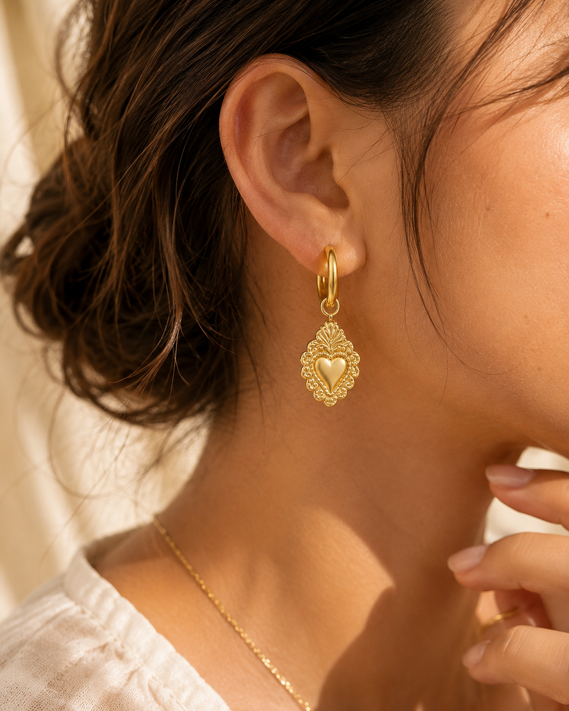Mira Heart Hoops | Goud Stainless Steel