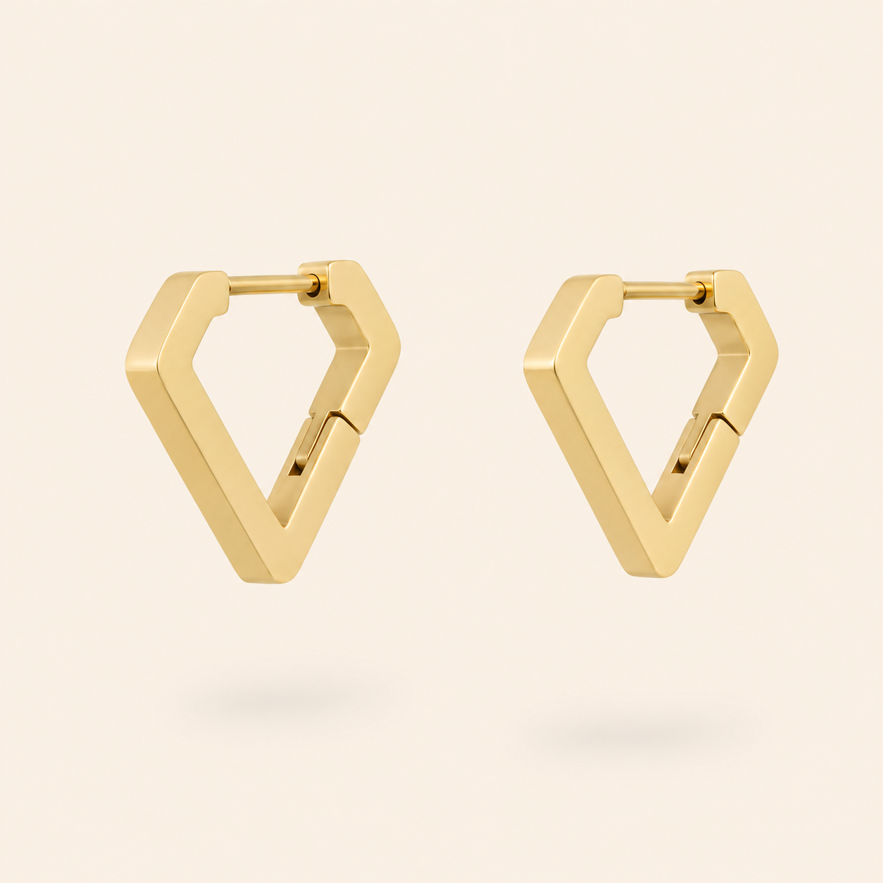 Hira Diamond Hoops | Goud Stainless Steel