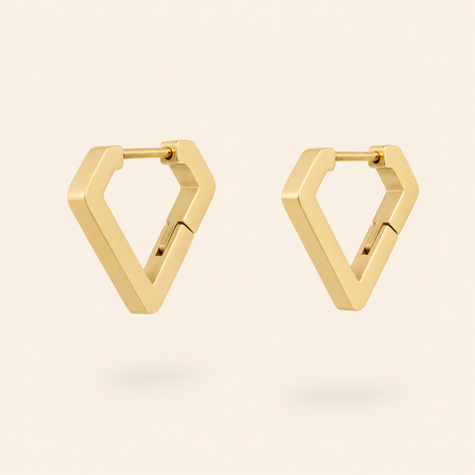 Siyansh Hira Diamond Hoops Oorbellen Goud Stainless Steel