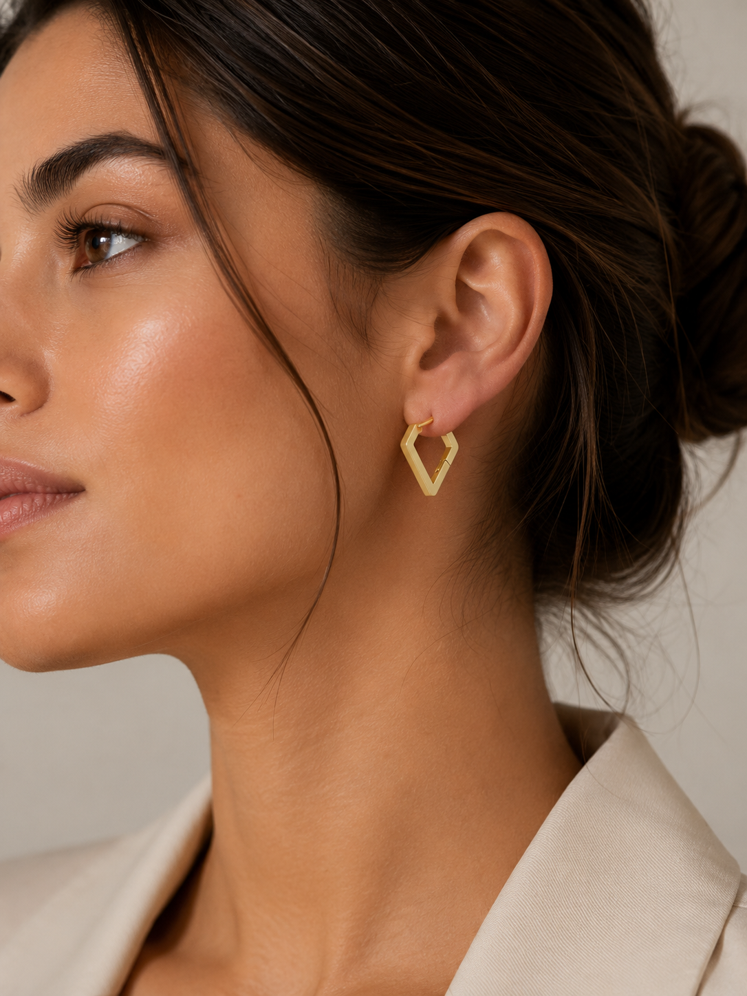 Hira Diamond Hoops | Goud Stainless Steel