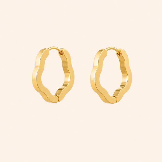 Siyansh Kiara Flower Hoops Oorbellen Goud Stainless Steel
