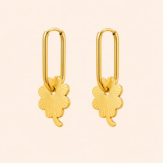 Siyansh Lina Good Luck Hoops Oorbellen Goud Stainless Steel