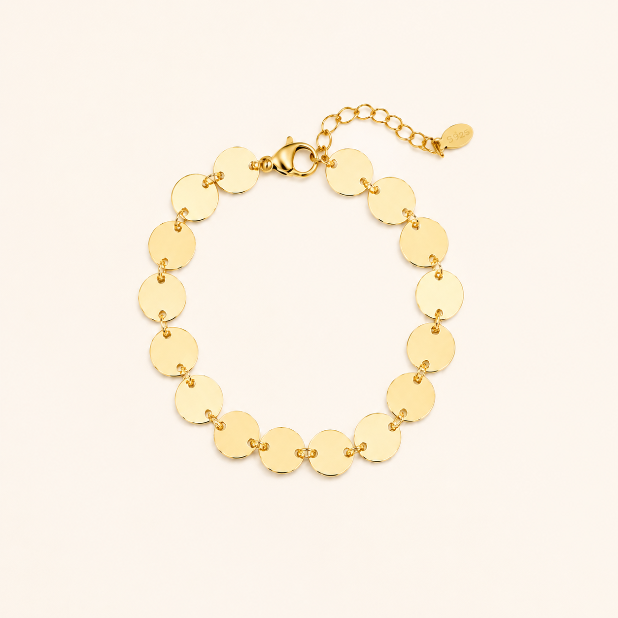 Luna Disc Bracelet | Goud Stainless Steel