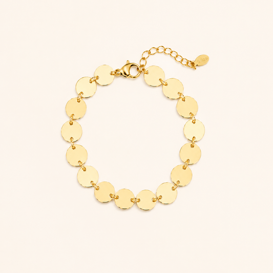 Siyansh Luna Disc Bracelet Armband Goud Stainless Steel