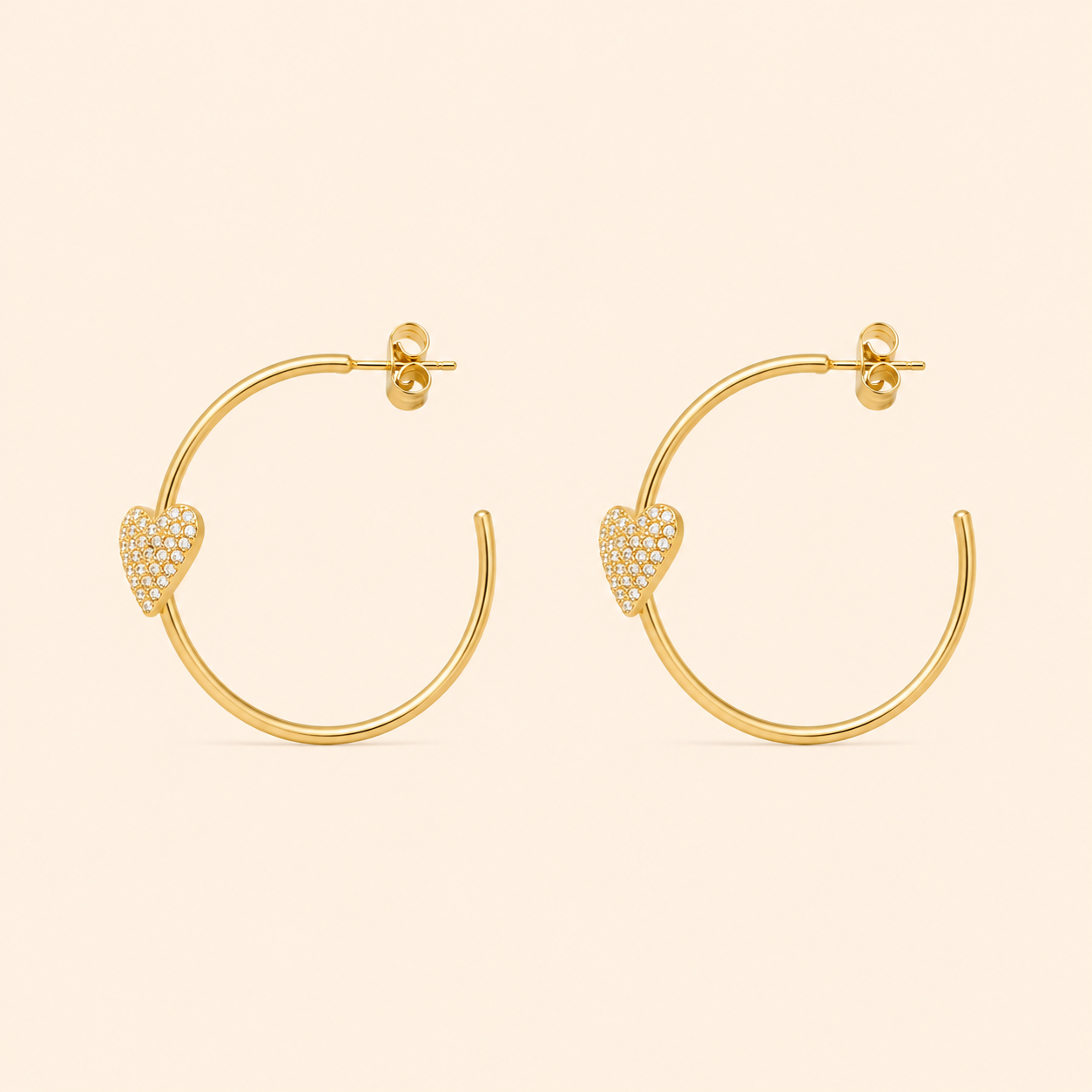 Milly Heart Hoops | Goud Stainless Steel