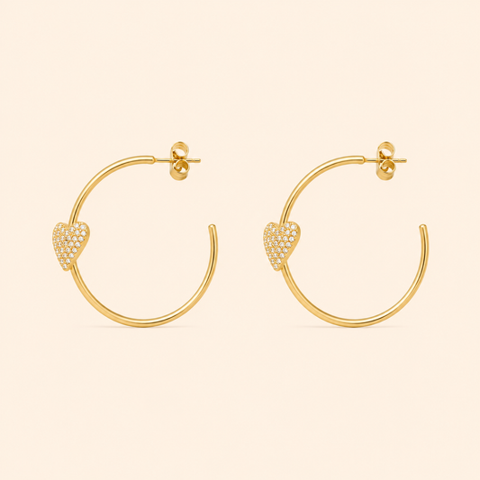 Milly Heart Hoops | Goud Stainless Steel