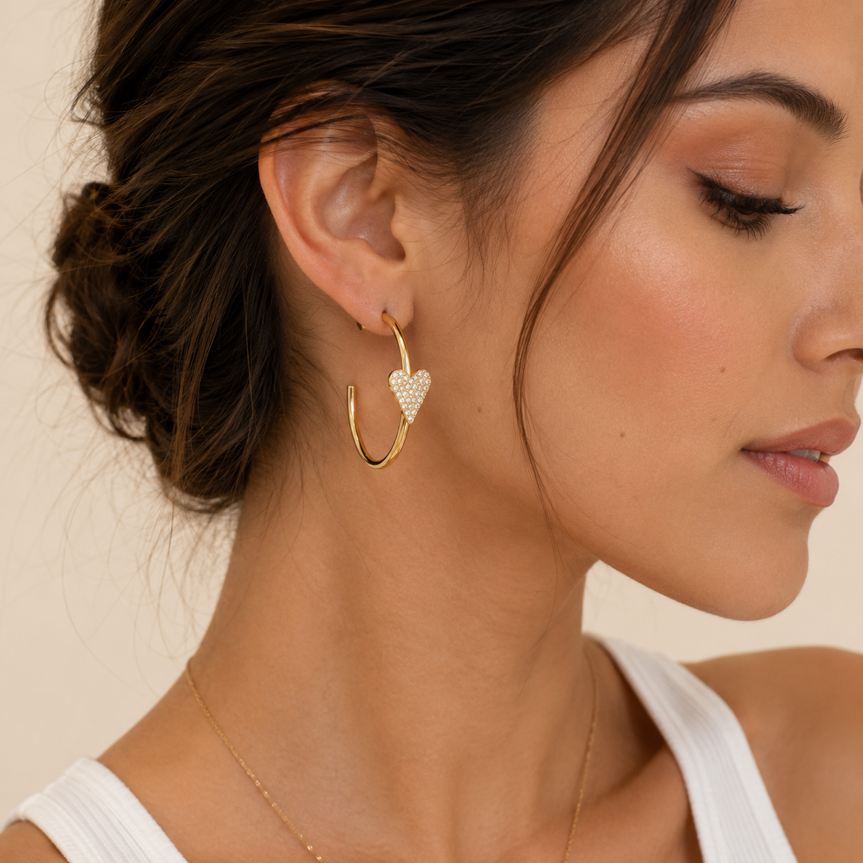 Milly Heart Hoops | Goud Stainless Steel