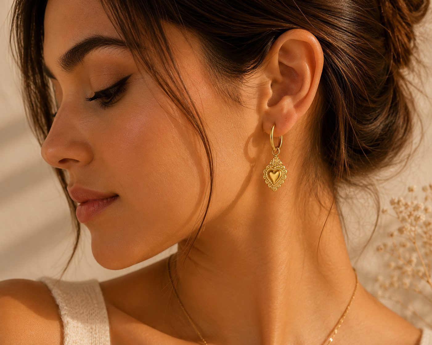 Siyansh Mira Heart Hoops Oorbellen Goud Stainless Steel
