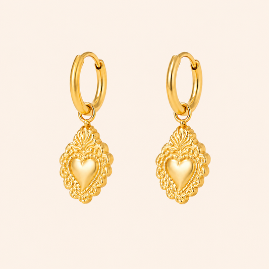 Siyansh Mira Heart Hoops Oorbellen Goud Stainless Steel