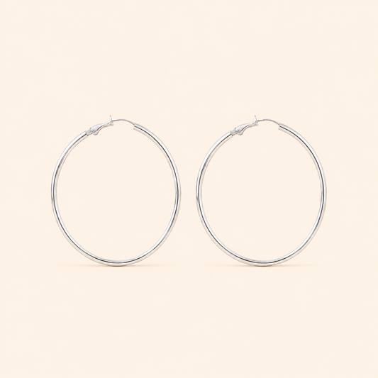 Nina Silver Hoops | Zilver Stainless Steel