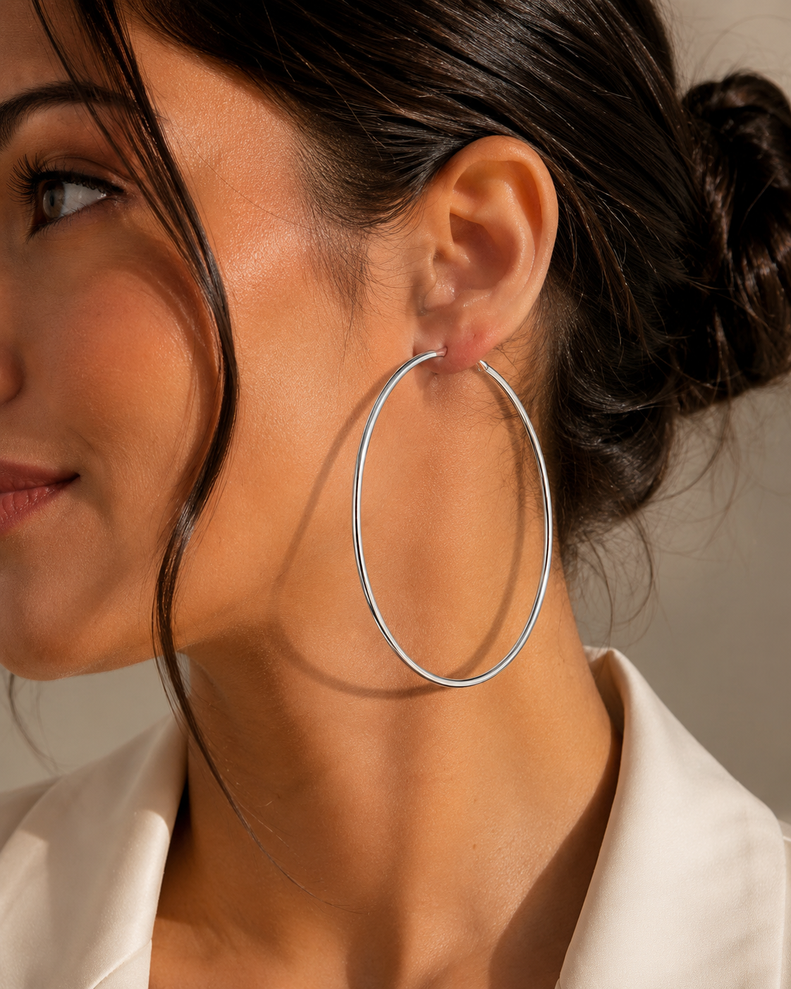 Nina Silver Hoops | Zilver Stainless Steel
