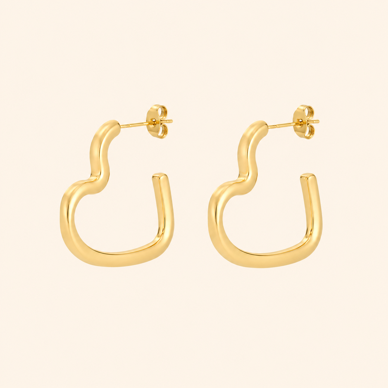 Tanvi Heart Hoops | Goud Stainless Steel