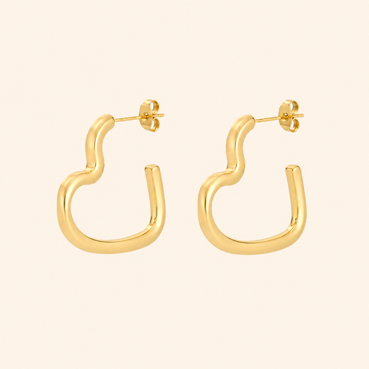 Tanvi Heart Hoops | Goud Stainless Steel