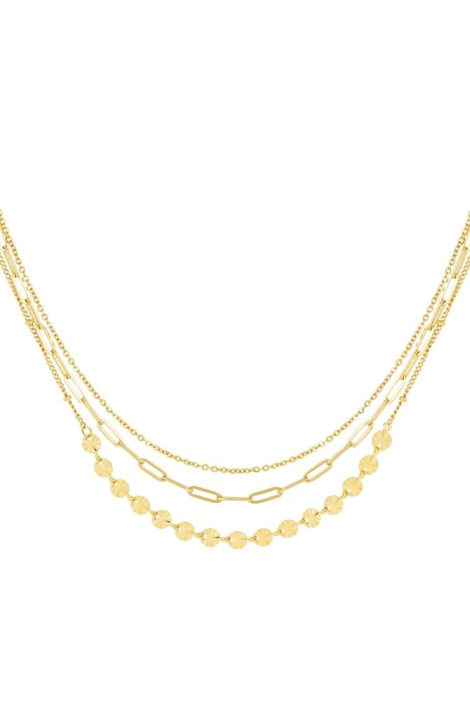 Ketting - drie lagen - Goud - Stainless Steel