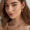 Ketting - Met kleine diamant- en hartbedeltjes-Goudkleurig - Afbeelding 3
