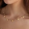Ketting - Met kleine diamant- en hartbedeltjes-Goudkleurig - Afbeelding 2