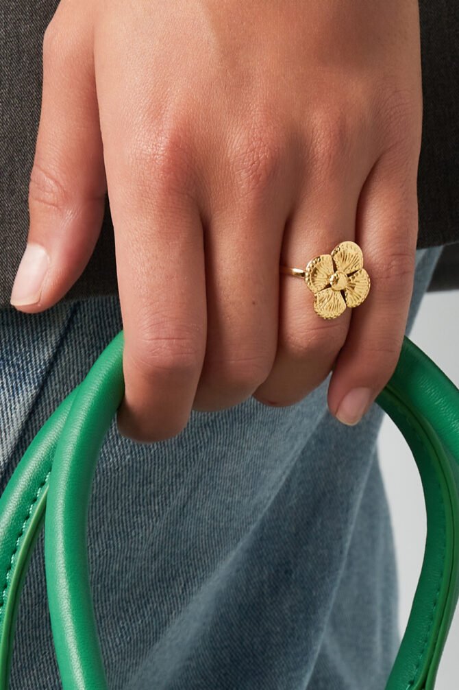 Ring - Clover - Goudkleurig - Afbeelding 2