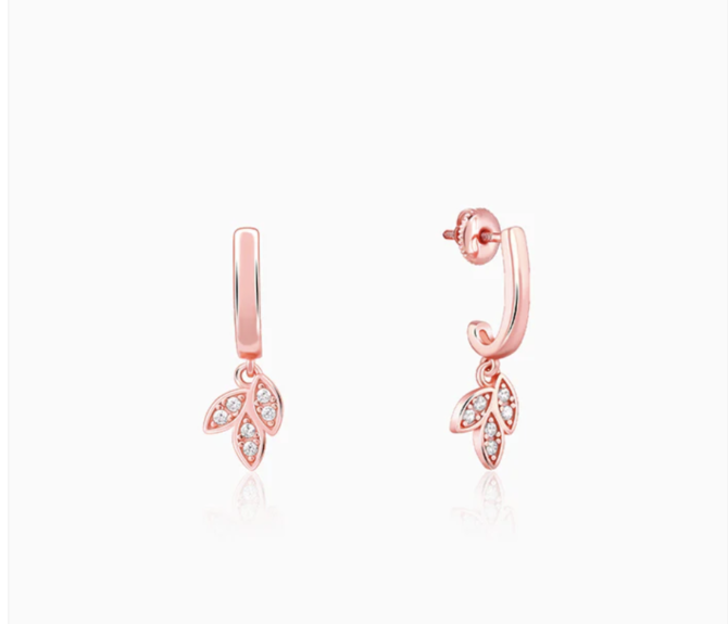 Oorbellen - 925 Sterling Zilver - Rosé Goud Platina - Rose Petals