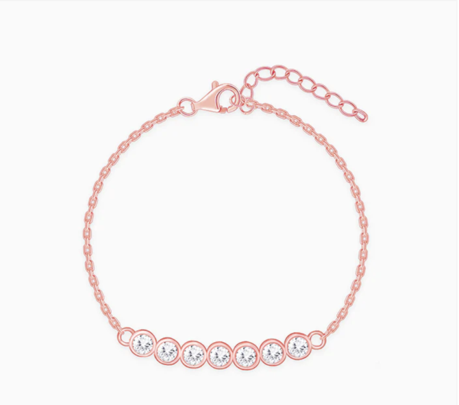 Armband - 925 Sterling Zilver - Roségouden platina laagje - Bubble