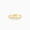 Ring - 925 Sterling Zilver - Gouden platina - Stone - Afbeelding 2