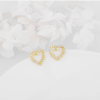 Oorbellen - 925 Sterling Zilver - Gouden Platina Laagje - Heart - Afbeelding 2